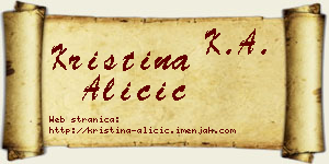 Kristina Aličić vizit kartica